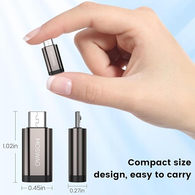 MOSWAG USB C to Micro Adapter (3 Pack) USB Type C Female to Micro Adapter, Type C to microadapter for Samsung Galaxy S7 Edge, S6, S6 Edge