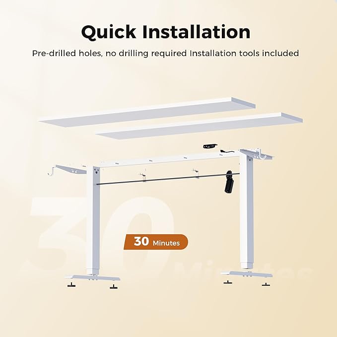 Agilestic Electric Standing Desk, 40 x 24 Inches Height Adjustable Desk, Sit Stand up Desk for Work Office Home, Splice Board, White
