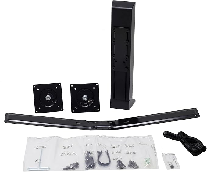 Ergotron – WorkFit-TL Standing Desk Converter and WorkFit Dual Monitor Kit, Sit Stand Desk Riser for Tabletops – for 2 Monitors Up to 24 inches, 6 to 14 lbs Each – Black