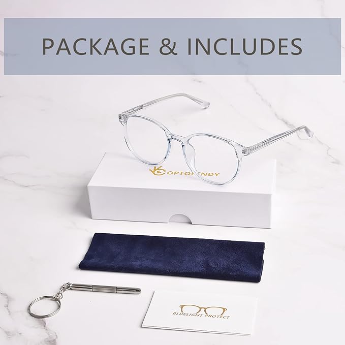 OPTOFENDY Blue Light Glasses for Women, TR90 Fashion Blue Light Blocking Glasses for Computer
