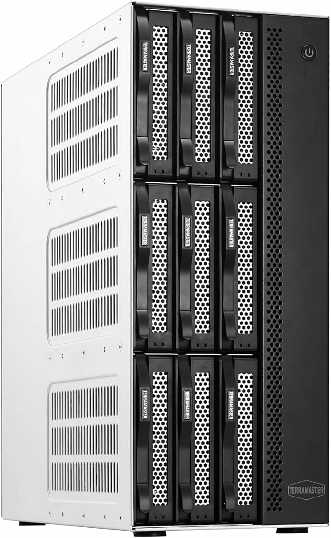 TERRAMASTER T9-500 Pro NAS Storage - 9Bay Core i7 1255U 10-Cores 12-Threads CPU, 16GB DDR5, Dual 10GbE Ports, Network Attached Storage Peak Performance for Business (Diskless)