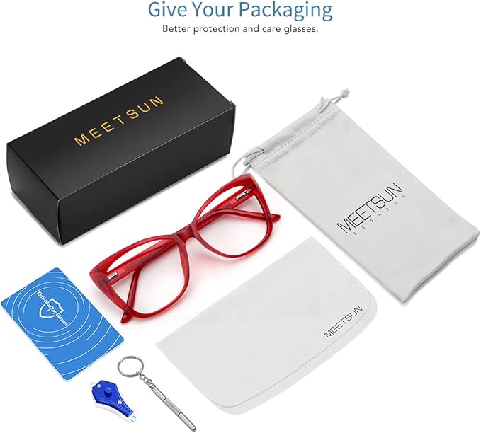 MEETSUN Blue Light Blocking Glasses for Women Anti Eyestrain Filter Blue Ray Oversized Computer Game Glasse