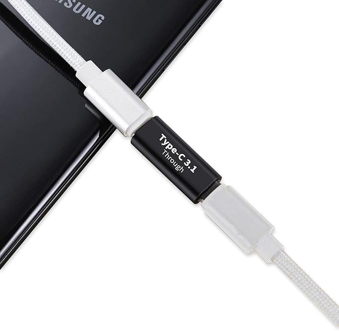 (2Packs USB C Female to Female Adapter USB 3.1 Double Holes Adapter,Supports Fast Charging and Data Transfer Extension, up to 10GBbps Rate (Female-to-Female)