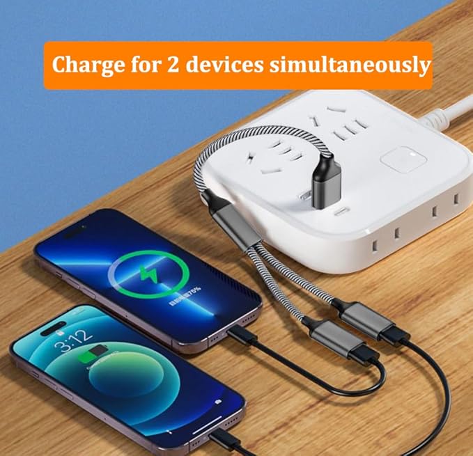 USB C Male to Dual USB Female Adapter, USB Splitter, Type C OTG Adapter, Dual Port Hub, Compatible with iPhone 15 Max, MacBook Pro, iPad Air, Surface GO, Xbox One