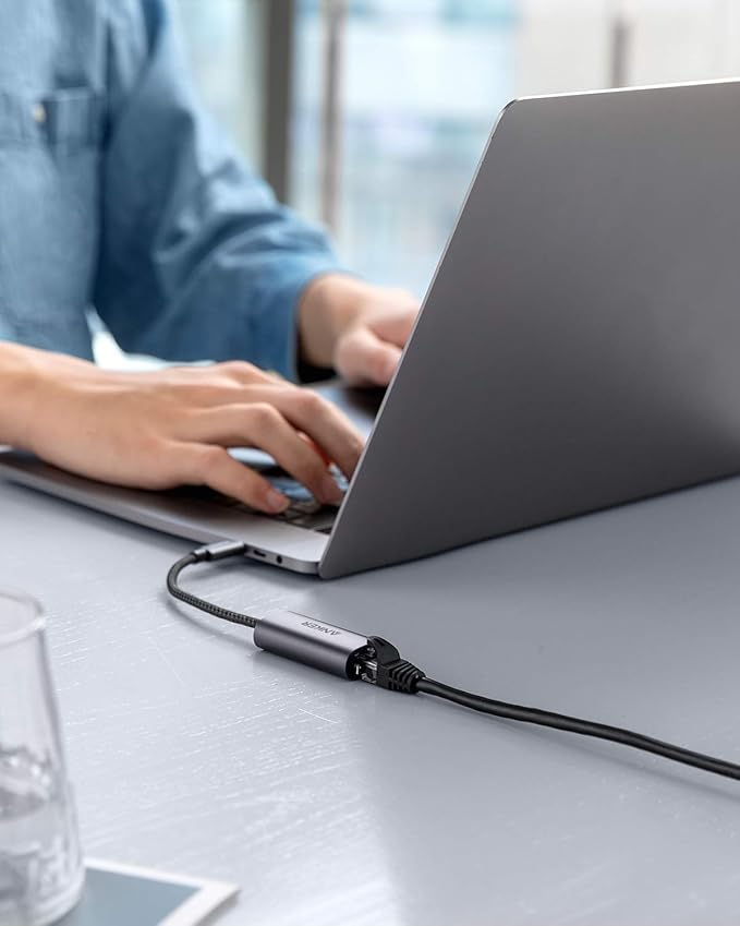 Anker USB C to Ethernet Adapter, Portable USB C Type-C 1-Gigabit Network Hub, 10/100/1000 Mbps,Network Adapter for MacBook Pro, iPad Pro 2019/2018, ChromeBook, XPS, Galaxy S9/S8, and More