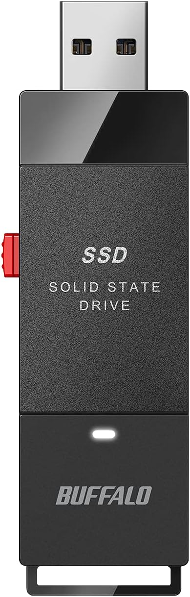 BUFFALO External SSD 2TB - Up to 600MB/s - USB-C - USB-A - USB 3.2 Gen 2 (Compatible with PS4 / PS5 / Windows/Mac) - External Solid State Drive Stick - SSD-PUT2.0U3B