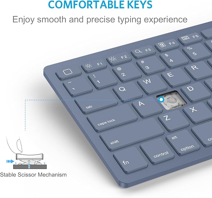 OMOTON Bluetooth Keyboard Compatible with iPad 10th Generation, iPad 10.2 (9th/8th/7th), iPad Pro 13/12.9/11 inch, iPad Air/Mini and More iOS Devices, Deep Blue