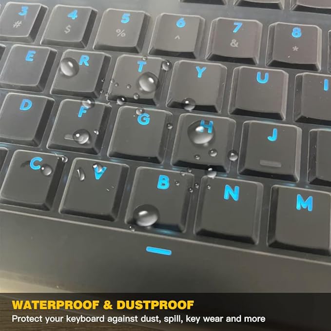 Keyboard Cover Skin for Logitech G815 G915 RGB Mechanical Gaming Keyboard, Logitech G815 Wired Keyboard Protector, Logitech G915 Wireless Keyboard Silicone Protective Skin, Clear