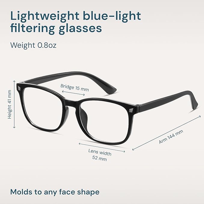 Gaoye Blue Light Glasses for Computer & Gaming - Anti UV Ray Lenses, Scratch-Resistant & Comfort Fit