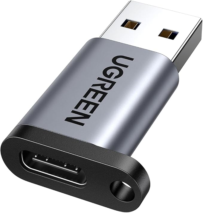 UGREEN 10Gbps USB C Female to USB Male Adapter Type C to USB A Charger Cable Converter Compatible with Apple Watch iPhone 15 14 13 AirPods 3 MacBook Samsung Galaxy Google Pixel etc Gray
