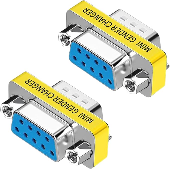 db9 Connector Null Modem Adapter,9-Pin Serial vga Adapter RS232 db9 Gender Changer,for Computer and Industrial Device Data Transfer(F-F (2P))