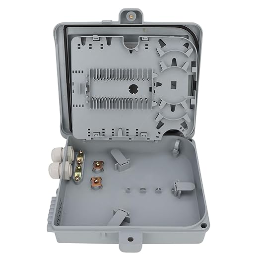 Pissente FTTH Fiber Optic Distribution Box, 12 Core Wall Mounted, IP65 Waterproof Enclosure for Cables, Pigtails, Patch Cords