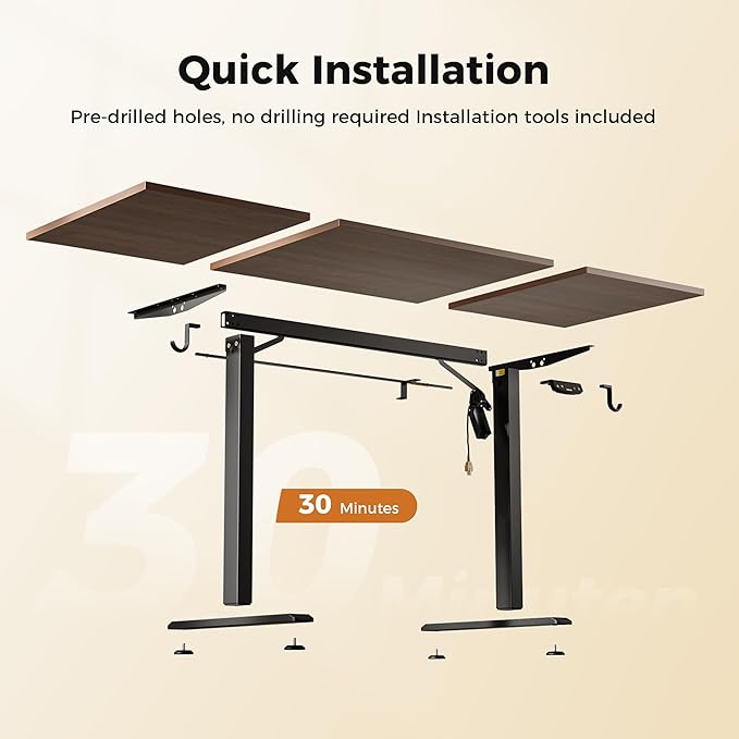 Agilestic Electric Standing Desk, 63 x 24 Inches Height Adjustable Desk, Sit Stand up Desk for Work Office Home, Splice Board, Walnut