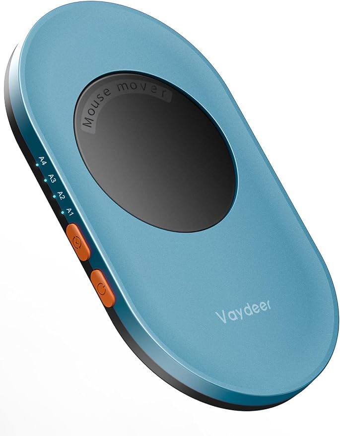 Vaydeer Ultra Slim Mouse Mover, Air 3 Mouse Jiggler with Adjustable Interval Timer, Undetectable & Noiseless, Simulates Realistic Movement, Driver-Free Shaker for Keeping The PC Active(Light Blue)