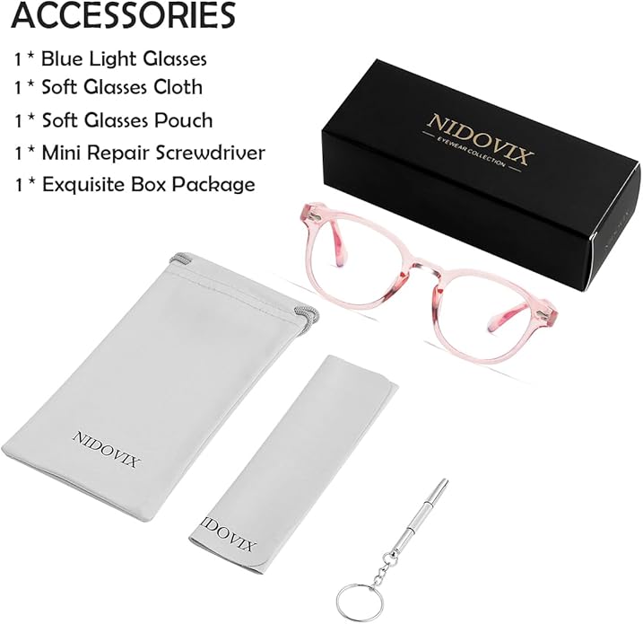 NIDOVIX Retro Round Blue Light Blocking Glasses for Men Women, Vintage Frame Non-prescription Computer Reading Eyeglasses