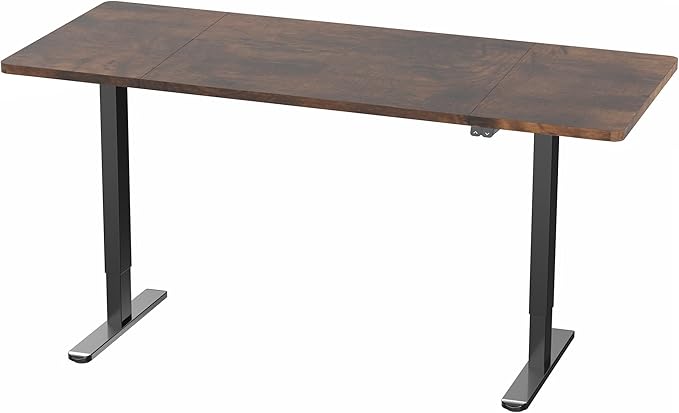 VIVO Electric 60 x 24 inch Stand Up Desk, Height Adjustable, Rustic Vintage Brown Top Black Frame, Home and Office Furniture Sets, DESK-KIT-B06N