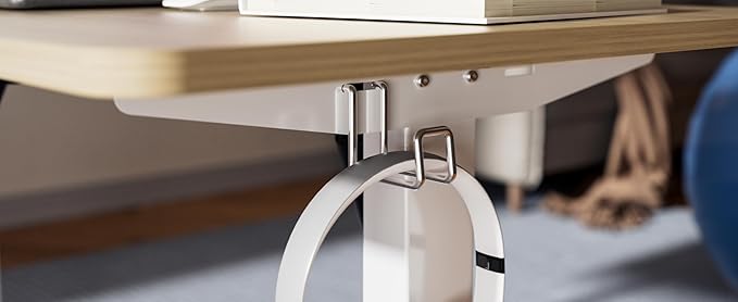 Electric Standing Desk Adjustable Height, 32x20 Inches Sit Stand up Desktop for Home Office, Ergonomic Rising Computer Table with Memory Preset, Yellow Beams