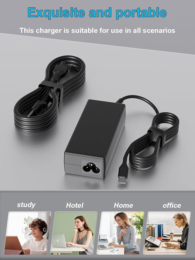 100W USB C Universal Laptop Charger Fit for HP Lenovo Dell Acer Asus Toshiba Geteway Samsung MacBook IBM Fujitsu Sony LG MSI Notebook Ultrabook Chromebook Computer AC Adapter Power Cord