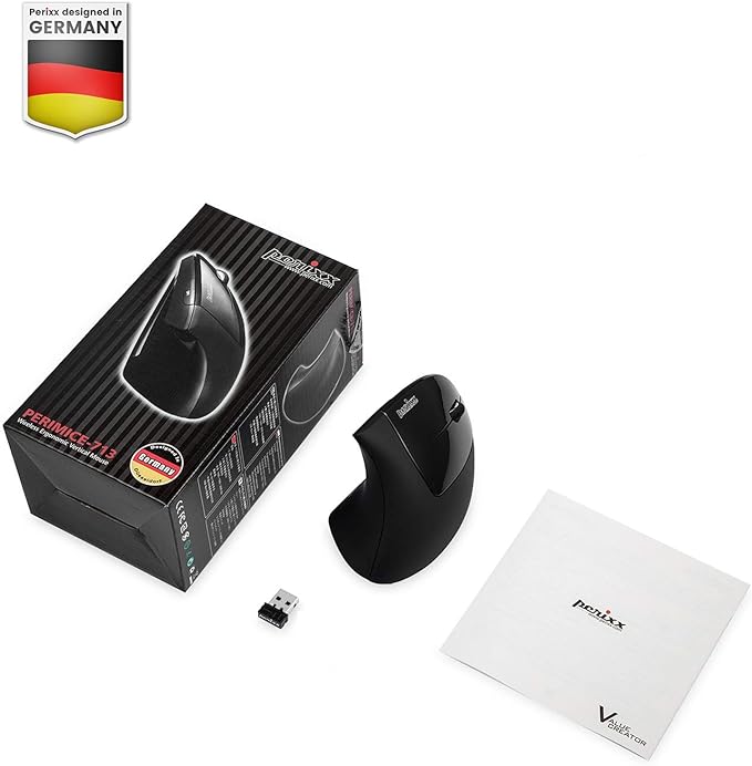 Perixx Wired Ergonomic PERIBOARD-512 with Wireless Ergonomic Veritcal Mouse PERIMICE-713
