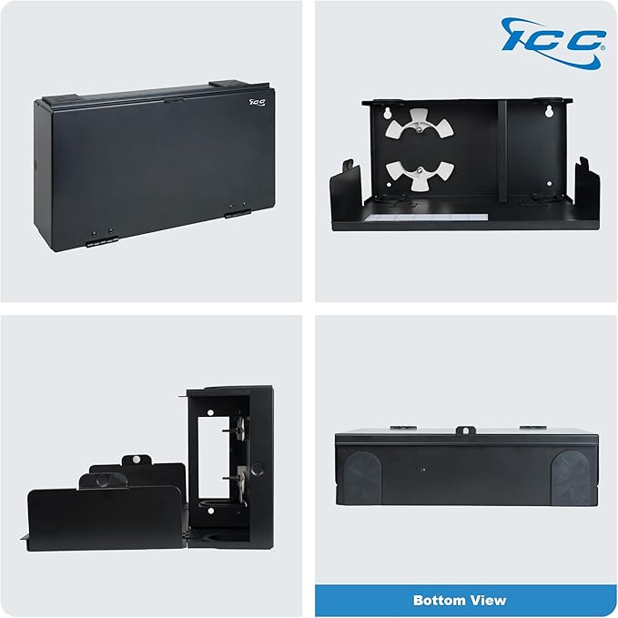 ICC Fiber Optic Wall Mount Enclosure – 2 Slots for LGX Compatible Adapter Panels or Cassettes (Sold Separately), Fiber Enclosure Supports up to 48 Fibers, Secure Fiber Management Solution, ICFODE21WM