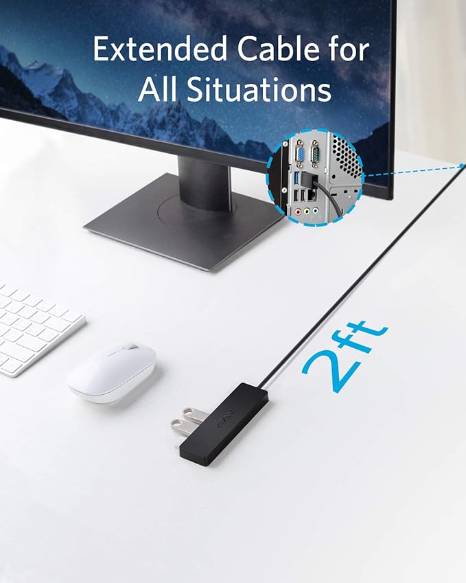 Anker 5-in-1 USB C Hub Bundle with Anker 4-Port USB 3.0 Hub, Multiport USB Hubs for Laptops