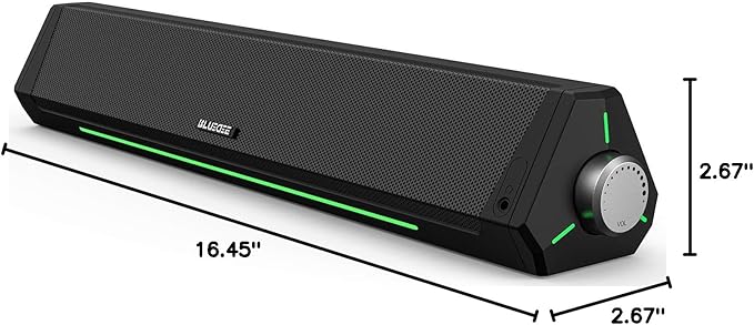 BLUEDEE Computer Speakers for Desktop PC, Computer Sound bar, HiFi Stereo Speakers for Computer Desktop, Bluetooth 5.0 and 3.5mm Aux-in PC Soundbar, USB/USB C Powered Gaming Speakers for pc, Laptop