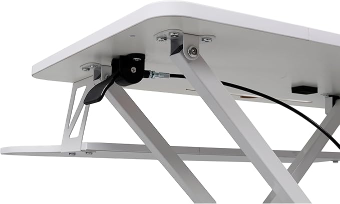 Standing Desk Converter, 32" Wide, Height Adjustable Sit Stand Up Desk Riser with Keyboard Tray, Desktop Workstation for Home Office Computer Laptop, White