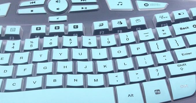 Silicone Keyboard Skin Cover Compatible for Logitech K350 MK550 MK570 Wireless Wave Keyboard, Logitech K350 MK550 MK570 Keyboard Skin (Mint)