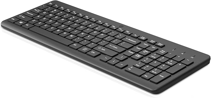 HP 220 Wireless Keyboard - 2.4GHz Connectivity w/Data Encryption - Low-Profile Chiclet Keys - Win/Mac - Laptop, PC Compatible - Shortcut Keys & Num Pad - LED Num, Caps, & Scroll Lock (805T2AA#ABA)