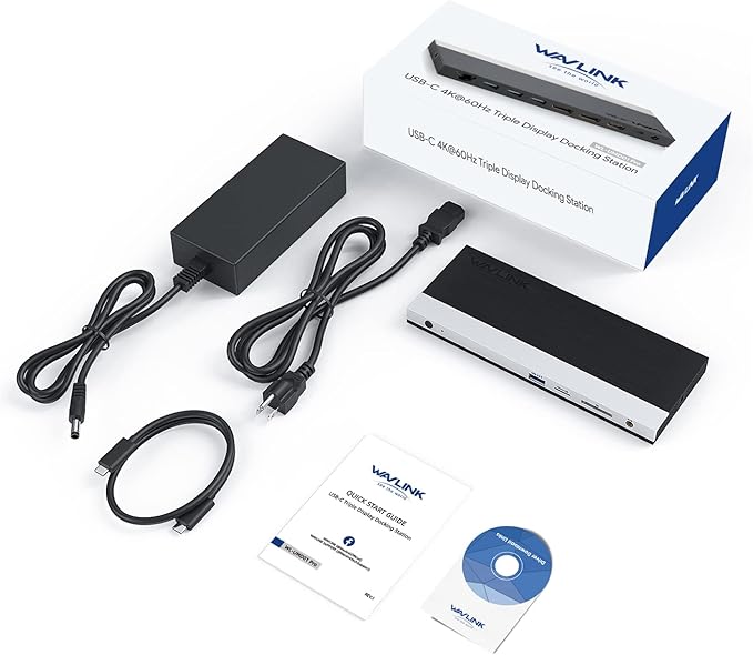 WAVLINK USB C Docking Station,13-in-1 Triple Display Type C Hub Adapter with HDMI,2 DisplayPort,Ethernet,4 USB 3.0,USB-C,SD/TF Card Reader,Phone Jack,DC Jack, PD 100W for Mac Windows and More