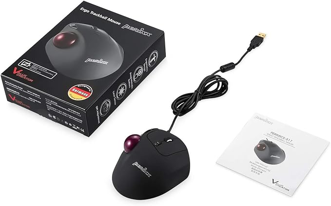 Perixx Wired USB Ergonomic Split Keyboard with Trackball Mouse