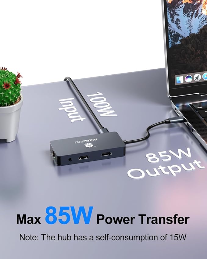 USB C Hub, 9 in 1 Dual Monitor Docking Station, 4K@60Hz Dual HDMI Display, RJ45 1000Mbps Ethernet Adapter, PD 100W, 3*USB-A 3.0 Ports, 3.5mm Audio/mic for MacBook Pro, Lenovo, Surface, Dell XPS, HP