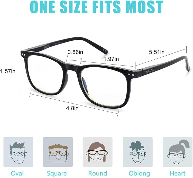 AOSM Blue Light Glasses for Men & Women,Gaming glasses Anti-Glare UV400 Protection,Blue Light Blocking to Relieve Eye Strain