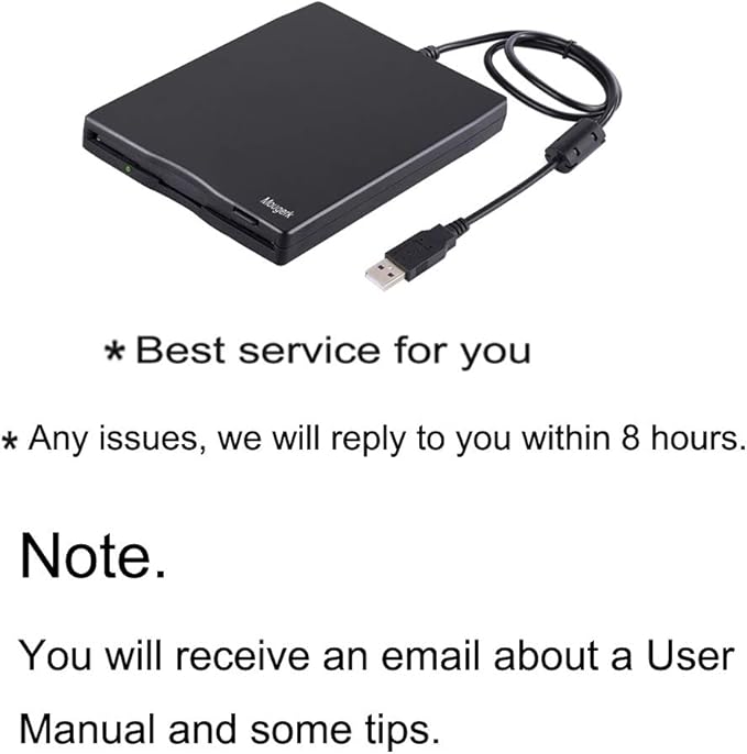 Floppy Drive 3.5 External USB Floppy Diskette Drive for Laptops Desktops Notebooks (Black)