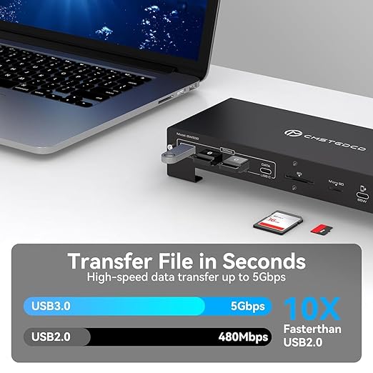 USB C KVM Docking Station Switch 3 Montors 2 Computers with 100W PD Supply Hybrid Displayport and HDMI KVM Triple 4K60Hz or Dual 4K144Hz Extended Display for Laptop and PC Share 15 in 1 Dock