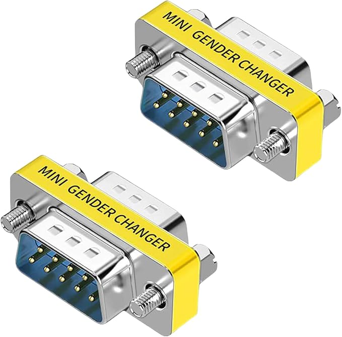 db9 Connector Null Modem Adapter,9-Pin Serial vga Adapter RS232 db9 Gender Changer,for Computer and Industrial Device Data Transfer(M-M (2P))