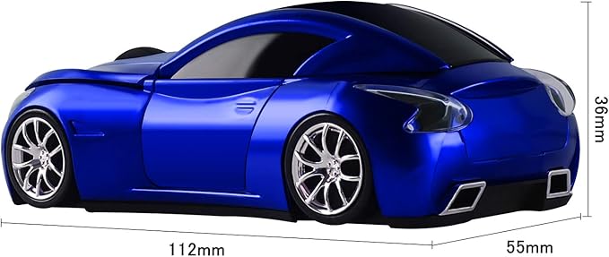 elec Space Cool Sport Car Shape 2.4GHz Wireless Mouse Optical Cordless Mice with USB Receiver for PC Laptop Computer 1600DPI 3 Buttons
