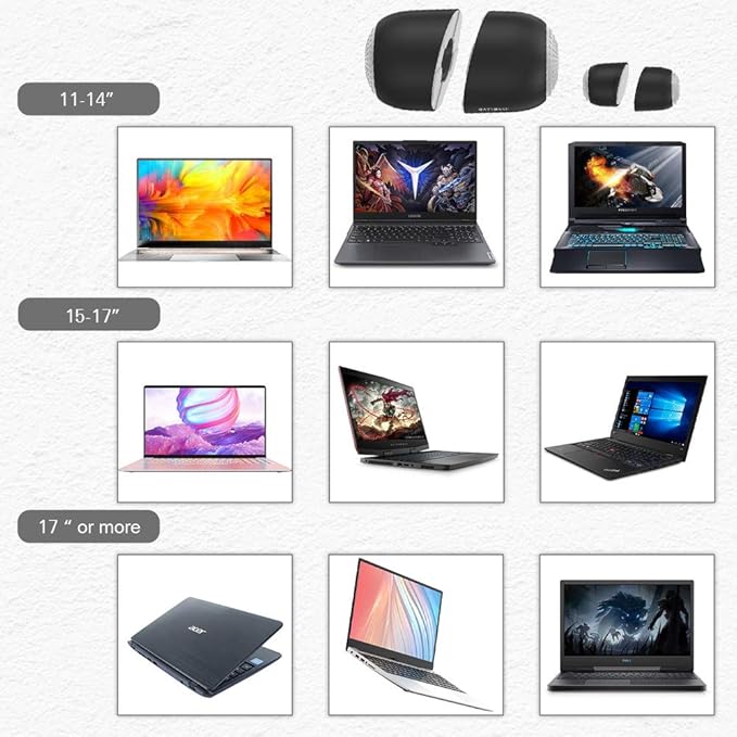 Laptop Risers for Desk, Mini Laptop Cooling Stand, Magnetic Pads Keyboard Riser, Ergonomic Laptops Feet, Compatible with MacBook Air Pro, with Dell, with HP, More 10-15.6” Laptops