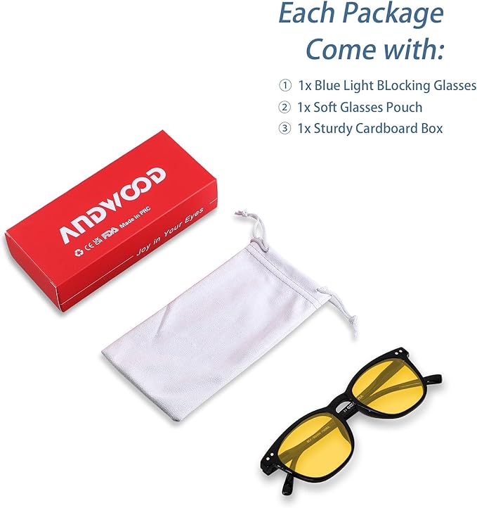 ANDWOOD Blue Light Blocking Glasses Women Men Computer Small Face Clear Bluelight Blocker Eyeglasses Frame