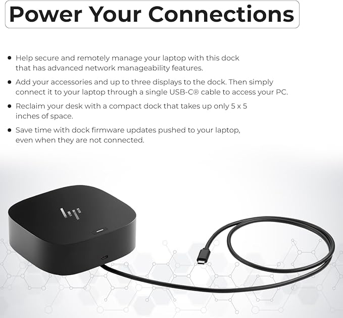 HP Docking Station for Laptop Dual Monitor and Charging Bundle - HP USB-C G5 Dock 5TW10AA / 5TW10UT / 5TW10AA#ABB with 120W Adapter, HDMI, DisplayPort, USB-C Cables & Microfiber Cleaning Cloth