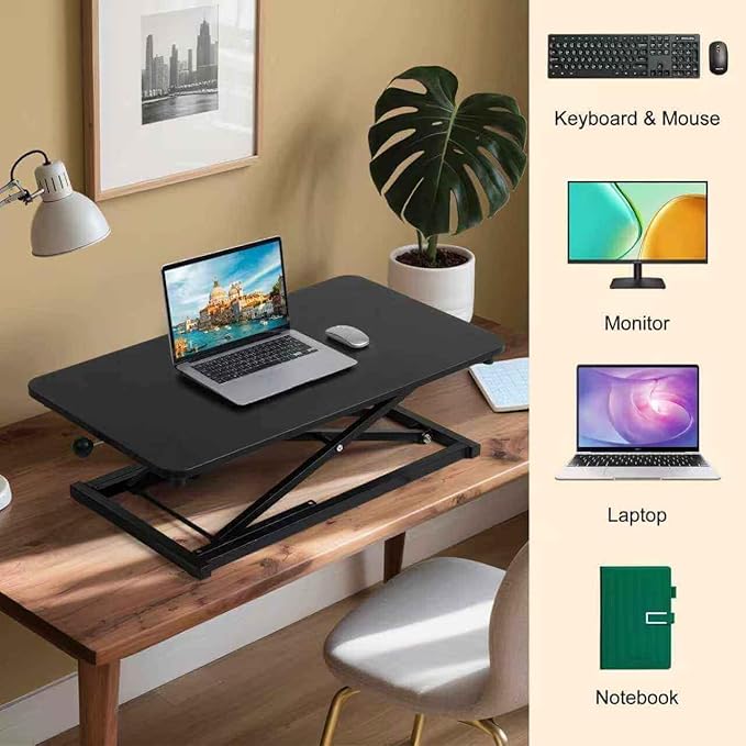 Keyboard Riser for Stand Up Desk Riser,Standing Desk Converter Height Adjustable,Computer Keyboard Stand for Desktop,Ergonomic Sit Stand Computer Workstations Black Size 23.6 Inch