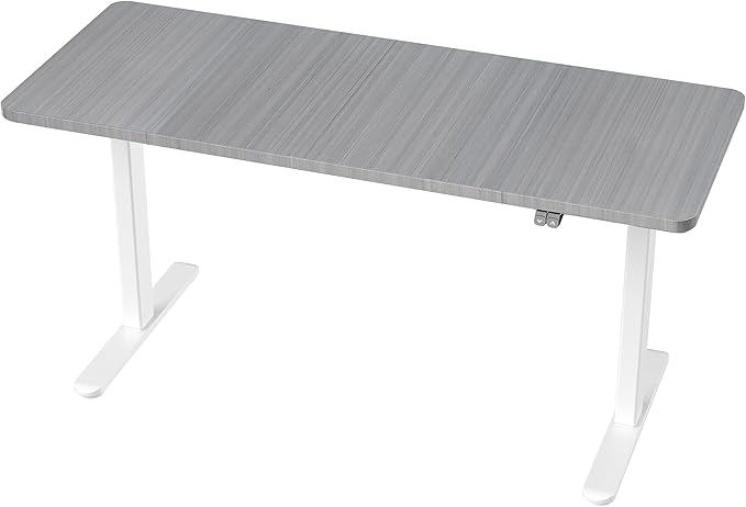 VIVO Electric 60 x 24 inch Stand Up Desk, Height Adjustable, Dark Gray Top, White Frame, Home and Office Furniture Sets, DESK-KIT-W06G