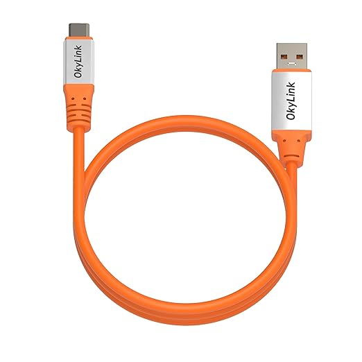 OkyLink 3ft (1M) USB 3.2 Gen 2 Type A to Type C Male to Male Cable - 10Gbps Long Range, Orange