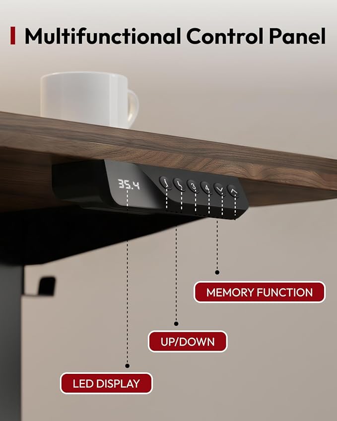 SANODESK Dual Motor Electric Standing Desk 79 x 32 Inches, Height Adjustable Sit Stand Desk with Large Splice Board for Home Office, Computer Workstation, Study & Gaming, Black Frame/Black Walnut Top