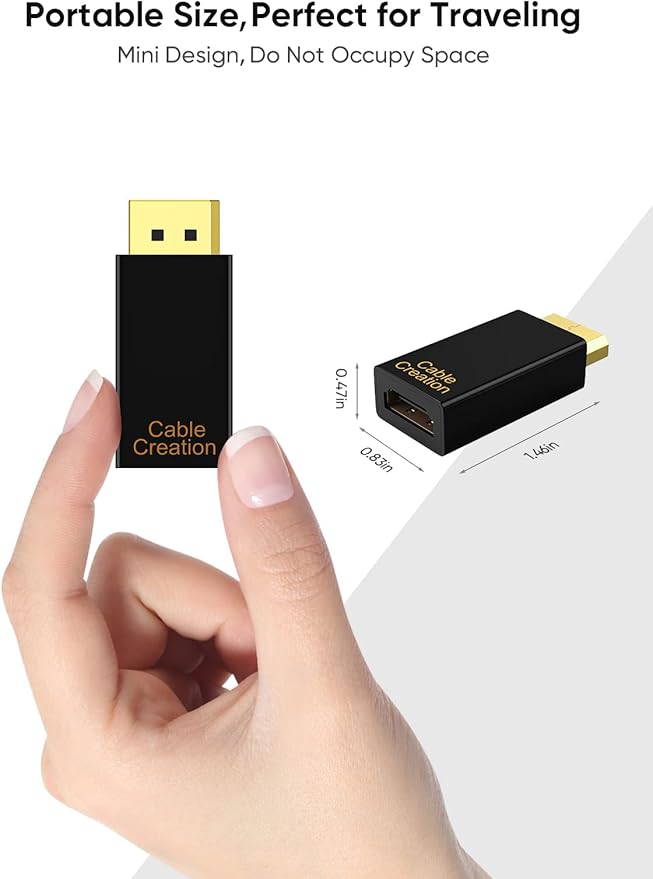 CableCreation Active DisplayPort to HDMI Adapter 10 Pack, 1080P Gold Plated DP to HDMI Adapter (Male to Female) 1.3V, Uni-Directional Display Port to HDMI Adapter