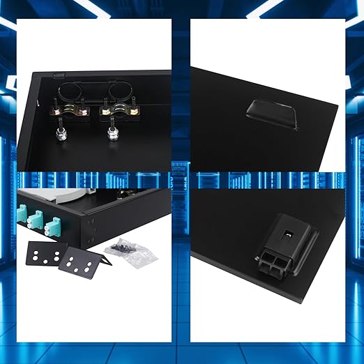 LC-MM 24 Duplex 48 Port Rack Mount Enclosure Box with Splice Tray Multimode LC-OM3 Kit (Includes 1.2 Meter Pigtail and 24PC Coupler)