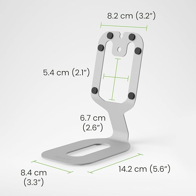 Kanto SU2 Rear-Mounted Desktop Speaker Stands for Uki and Ora | Elevated and Angled to Improve Sound | ¼-20 Thread | Holds 3.1 lbs | Pair | White