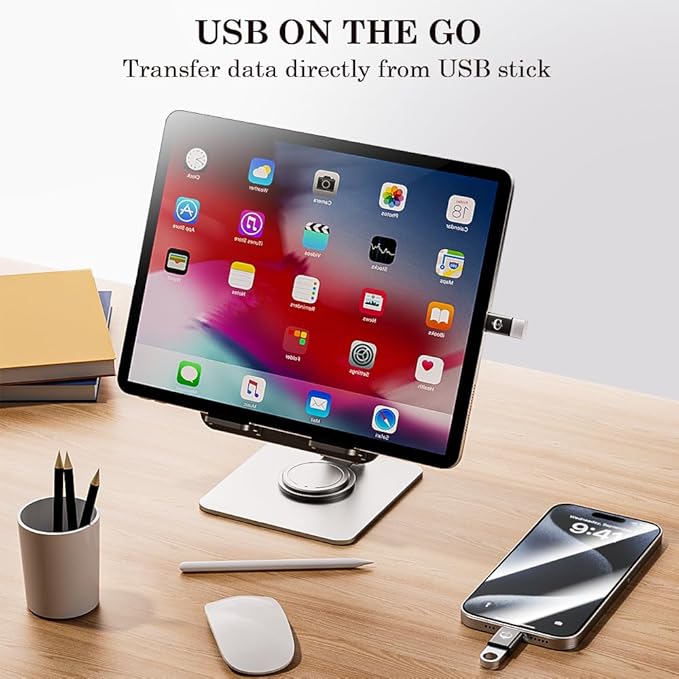 10Gbps USB C to USB Adapter (2 Pack), USB 3.2 Gen 2 Fit Side by Side, USB C Male to USB A Female Converter for iPhone 16 15 Series, iPad, MacBook and More Type C Devices