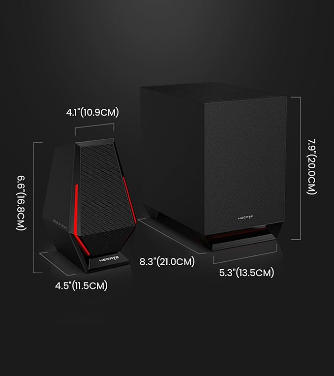 Edifier G1500 MAX 2.1 Gaming Speakers - 60W Peak Power with 4" Subwoofer & 2.5" Satellite Speakers, Bluetooth 5.3 & Multi-Wired Connections, 10 RGB Light Effects, 3 Sound Modes for PC/PS5/Xbox/Phone