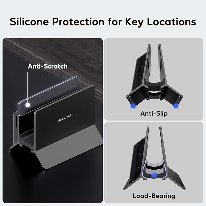 MacBook Pro Air Docking Station, Vertical USB C Laptop Docking Station with M.2 SSD Slot, HDMI 4K@60Hz, 4 USB A/C Max 10Gbps, Ethernet, SD/TF, PD Dock for MacBook/USB-C Win Laptops - Black